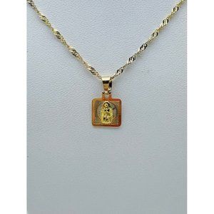 10k gold pendant and necklace Virgin Mary - Our lady of Guadalupe medallion